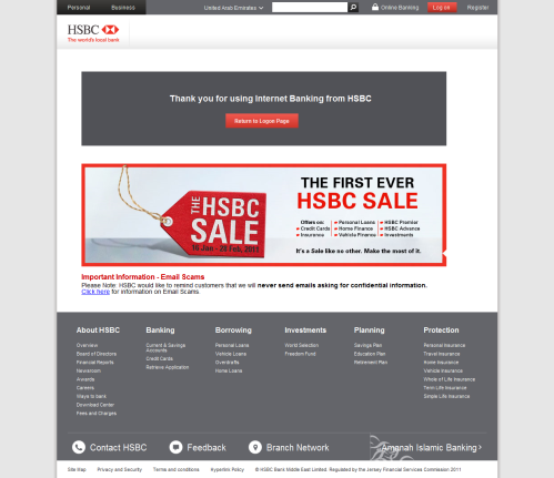 HSBC sale ad